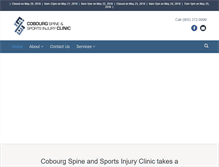 Tablet Screenshot of cobourgspineandsport.com